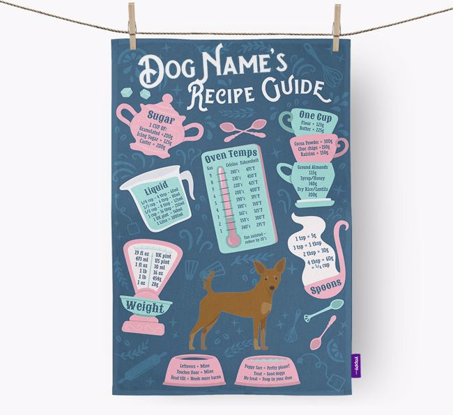 'Recipe Measurements Guide' - Personalised {breedFullName} Tea Towel